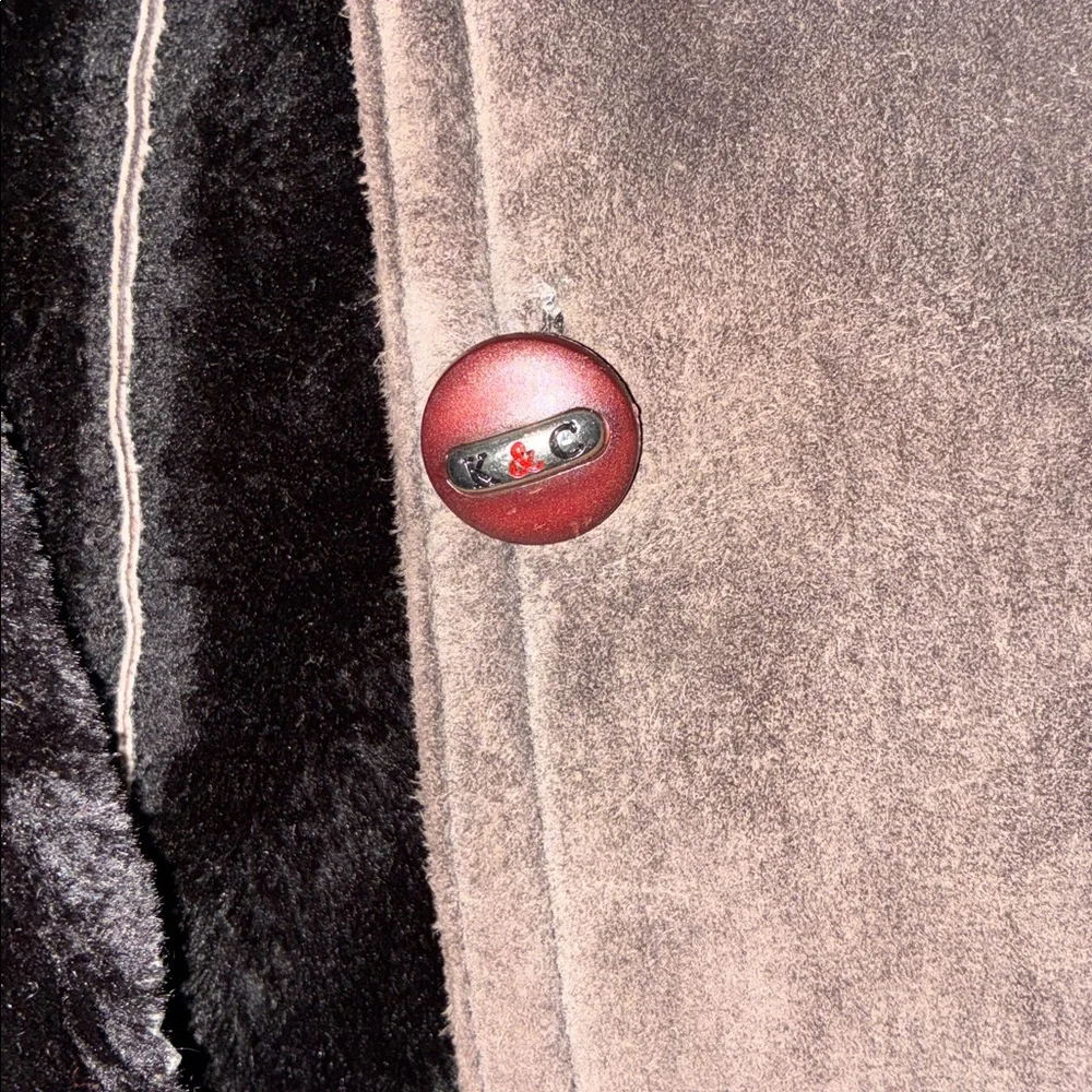 Long Brown Suede Coat with Mink Fur Trim - Women's Size M - Picture 11 of 15